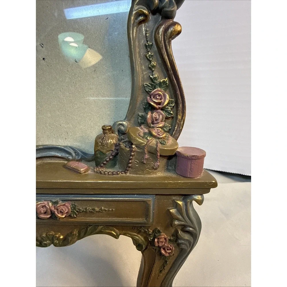 Ornate 3D Resin Vanity Table Picture Frame - Vintage Rococo Shabby Chic Tabletop